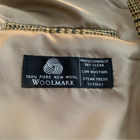 VINTAGE Club Room by Charter Club Houndstooth Wool Sport Coat Size 46L - Picture 9 of 11
